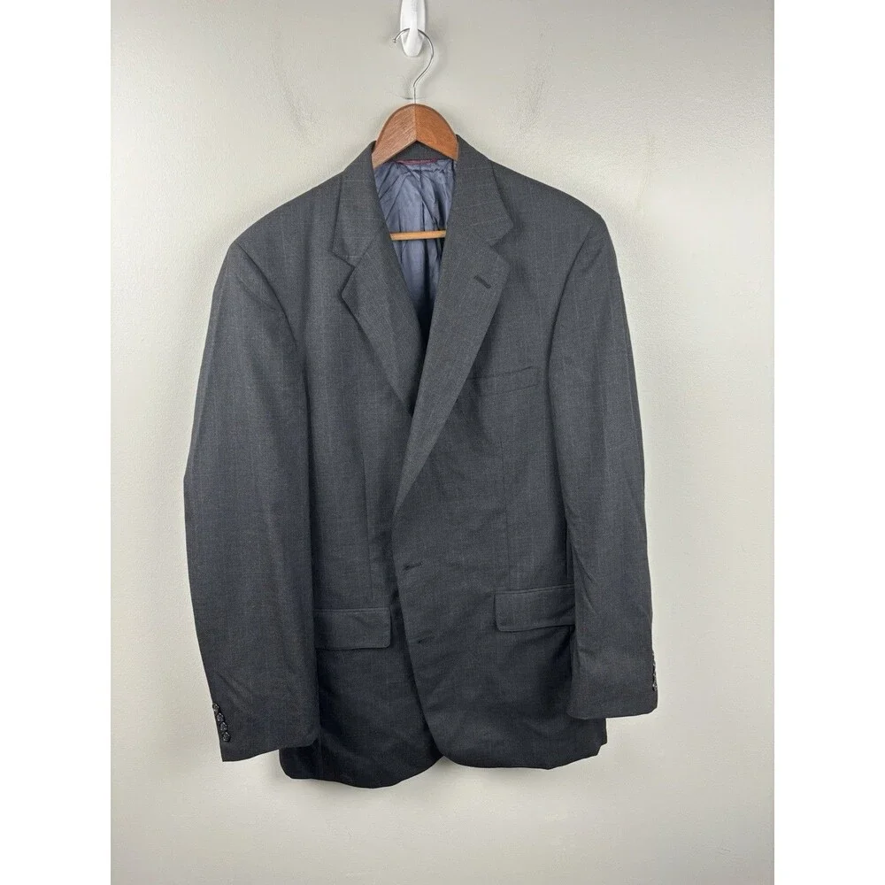 Jos. A. Bank Executive Suit Men's 46L Gray Pinstripe 100% Wool 2-Button